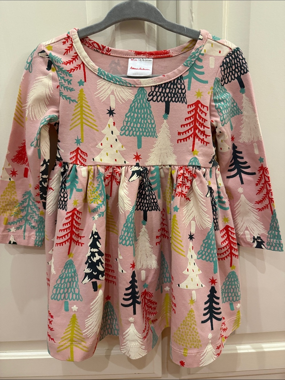 Hanna Andersson Pink Tee with Red Logo Tag
